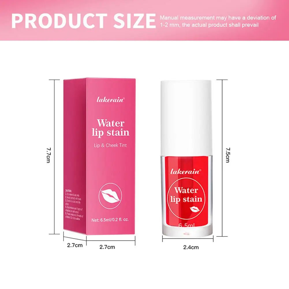 Lakerian Water Lip Stain Moisturizing Water Tint Lip Glaze Long Lasting Hydration Non-Stick Waterproof Lip Tint Natural Makeup