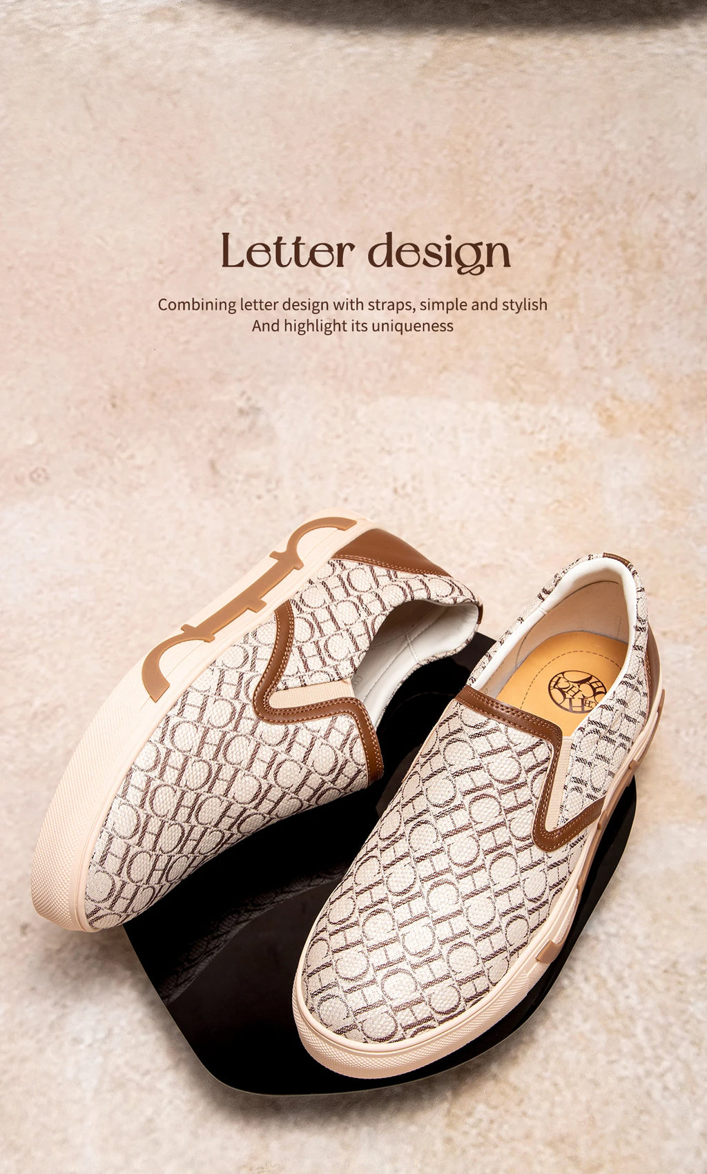 Men's Casual Shoes 2026 New Beige Bone Correction Walking Shoes Vulcanized Shoes