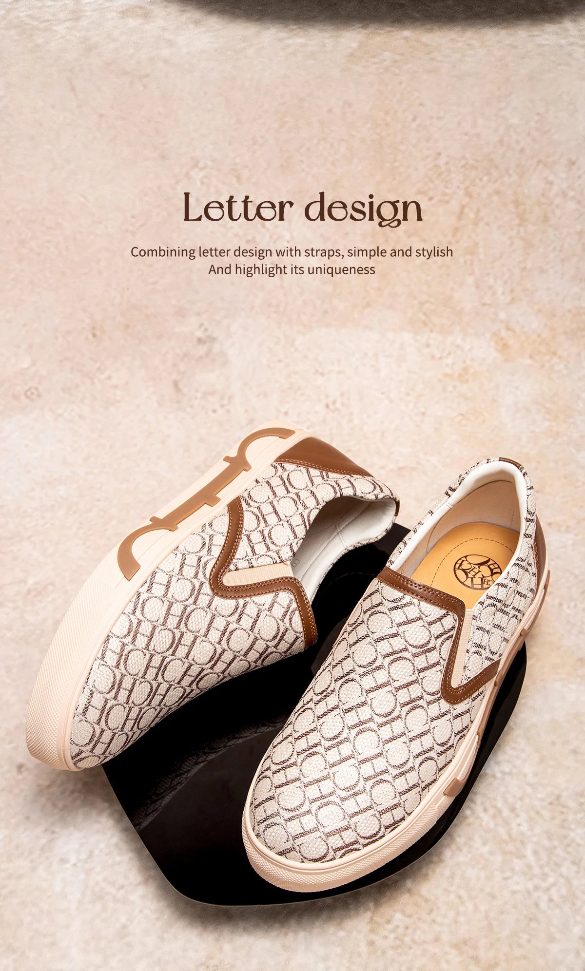Men's Casual Shoes 2026 New Beige Bone Correction Walking Shoes Vulcanized Shoes