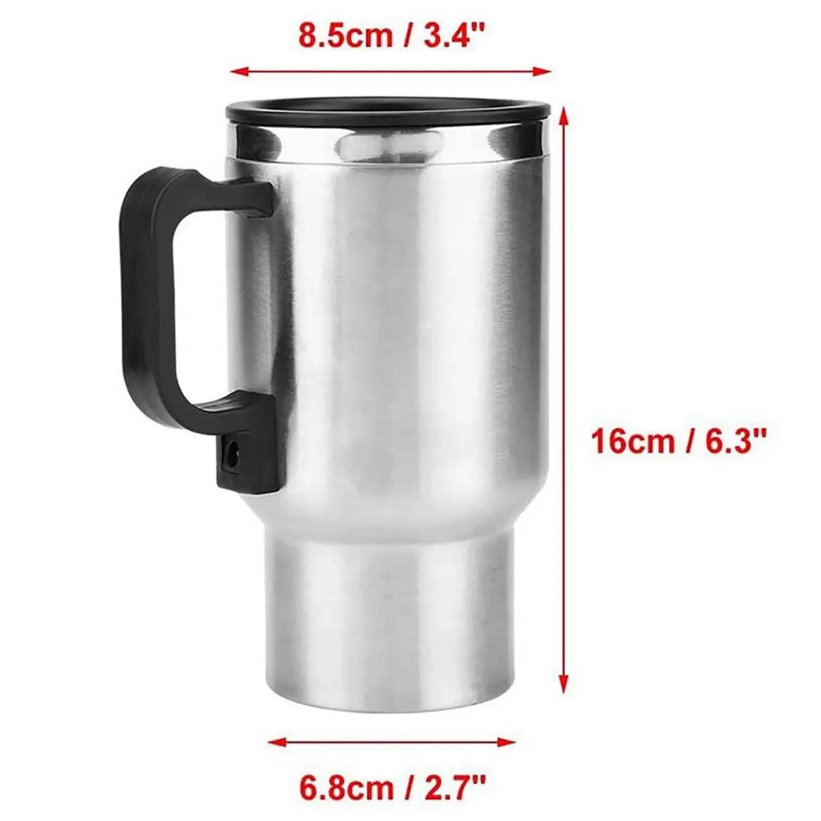 Car Electric Heating Cup 12V Stainless Steel Thermos 450ml USB Heated Mug For Outdoor Travel Camping Coffee Tea Warm Accssories