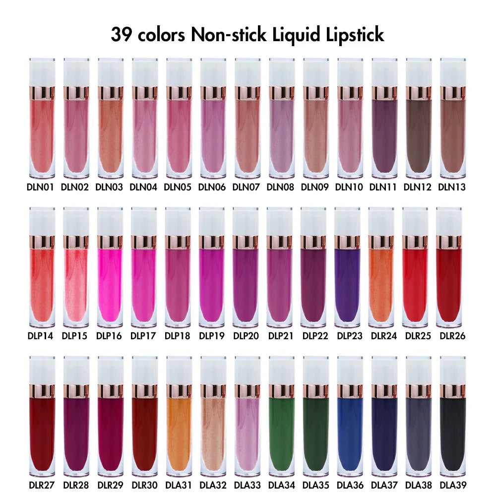 Liquid Lipstick Waterproof Private Label Makeup Lip gloss Rose Rouge Silk Liptint Matte Sexy Red White Lip Stain Lipgloss Bulk
