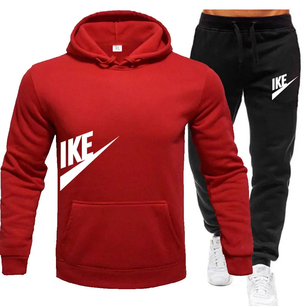New autumn and winter jogging men's and women's sportswear set, a fashionable street hooded sweatshirt and pants 2-piece set