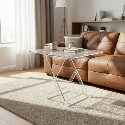 1pc Acrylic Folding Lightweight Table  Foldable Small Coffee Table Tatami Window Low Table Balcony Table Collapsible  Mini Desk