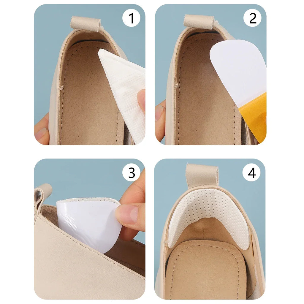 3 Pairs of White Non-Slip, Wear-Resistant Soft Heel Pads, Soft and Comfortable, with Breathable Holes, Absorb Sweat and Do Not Irritate the Feet, Suitable for Women's High Heels and Men's Sports Shoes