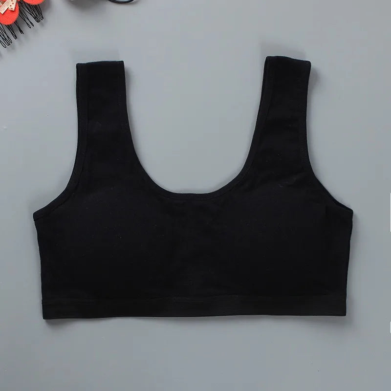 8-16Y Young Girls Bra Panties Set Solid Color Removeable Padded Children Underwear Training Bra Teenage Lingerie Kids Sport Bras