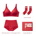 SUJIIN Women's 2 Piece Bra and Panty Set Comfortable Push Up Wireless Seamless Soft Support Bra Female Invisible Underwear Women