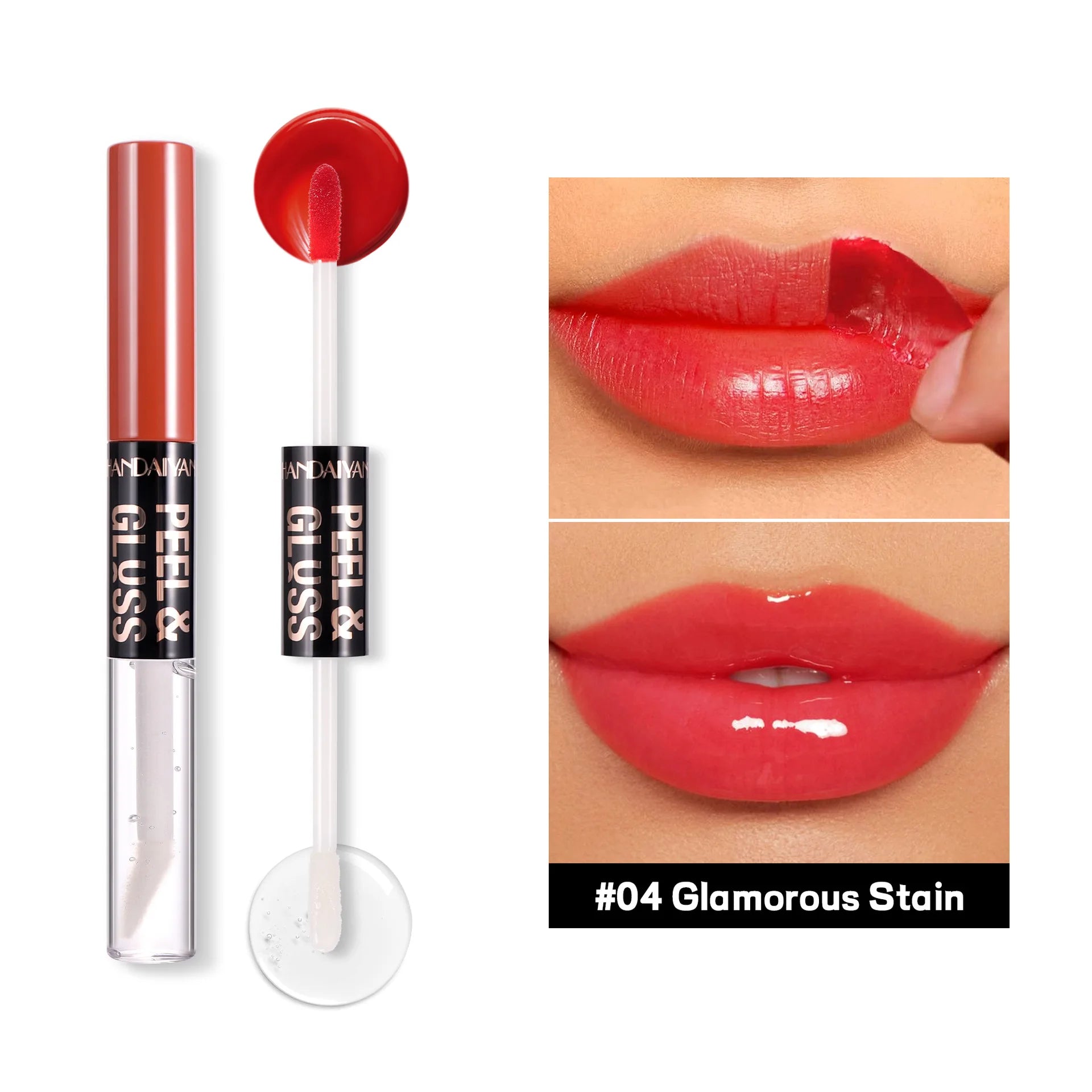HANDAIYAN Matte Peel-Off Lip Stain Waterproof Transfer-Proof & Moisturizing 2-in-1 | Long-Lasting Lip Gloss & Lipstick