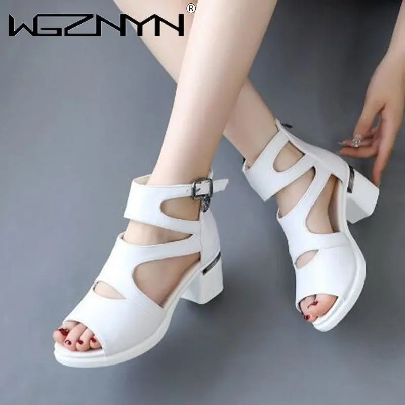 2025 NEW Comfortable Fashion Shoes Women Sandals High Heels Summer Sweet Fashion Wedding Shoes White and Black Handmade Sandals