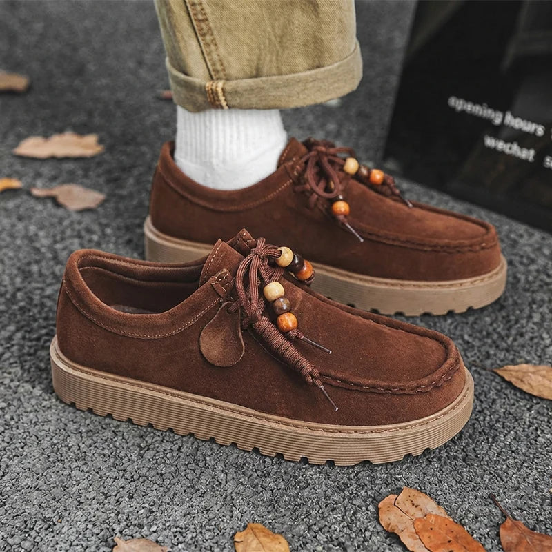 Men's Loafers and Slip-on Suede Leather Shoes Man Fashion 2026 Walking Sneakers Lightweight Driving Shoes Zapatillas De Hombre