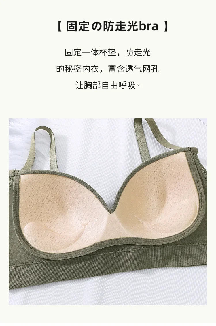 Sexy Women Bra Panties Set G-String Sports Bra Crop Top Seamless Underwear Fitness Bra Top Thongs Female Lingerie Set Intimates