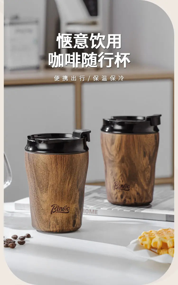 Coffee cup ceramic interior thermos cup Retro high appearance level portable stainless steel water cup