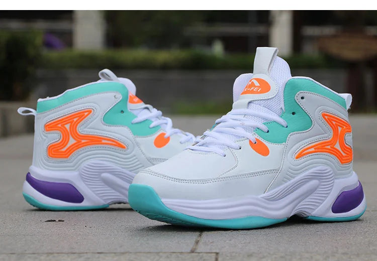 Men's High-Top Basketball Shoes New Wear-Resistant Sports Sneakers Athletic Outdoor Casual Training Boots