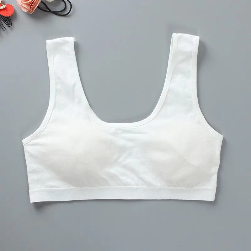 8-16Y Young Girls Bra Panties Set Solid Color Removeable Padded Children Underwear Training Bra Teenage Lingerie Kids Sport Bras