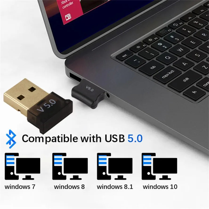 BGGQGG USB Bluetooth 5.0 Adapter Wireless Bluetooth 5.0 Receiver Dongle Transmitter Bluetooth USB Adapter For Computer PC Laptop