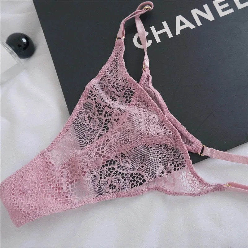Women's Underwear Bralette Set Sexy Lingerie Lace Erotic Brassiere Female Underwear Lace Bra Panties G-String Bra and Brief Sets