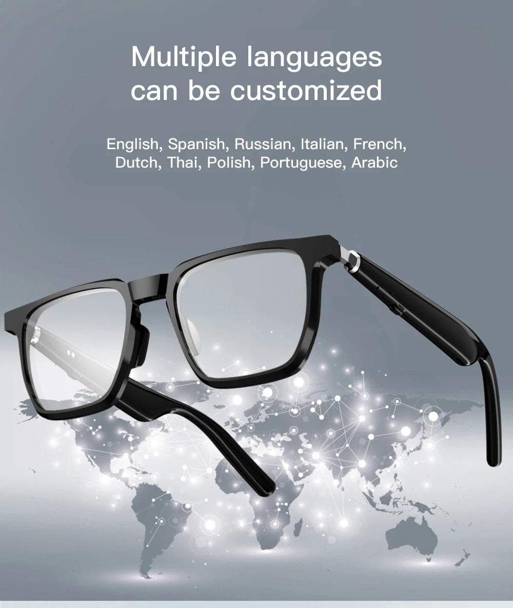 Wireless Bluetooth Headphones  Bluetooth Calling Smart Glasses Music Playback Anti-blue light glasse Waterproof Business glasses