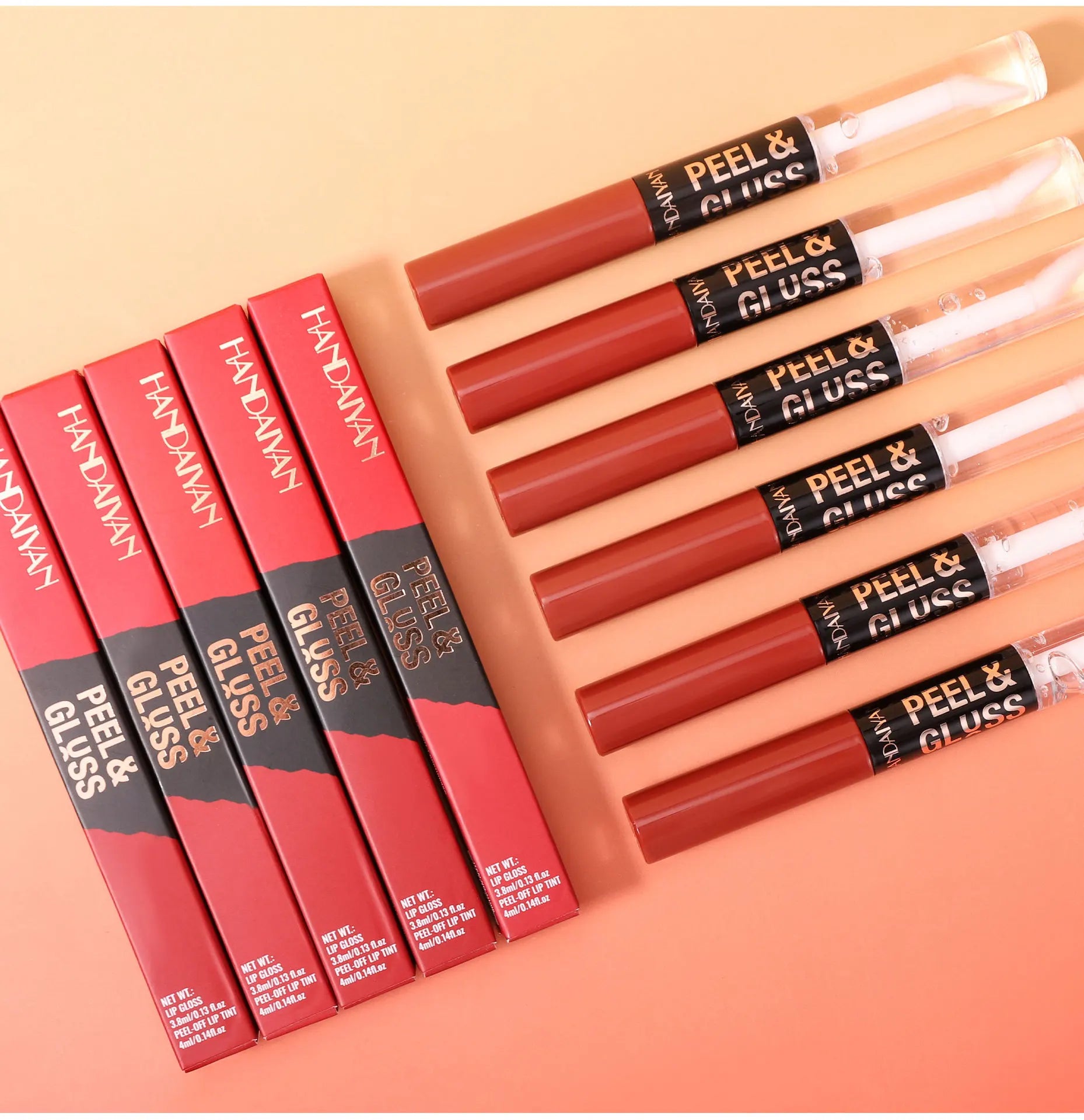 HANDAIYAN Matte Peel-Off Lip Stain Waterproof Transfer-Proof & Moisturizing 2-in-1 | Long-Lasting Lip Gloss & Lipstick