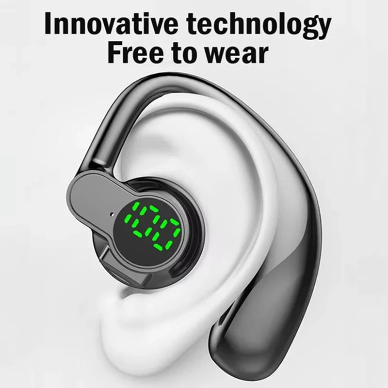 Bluetooth5.4 wireless earphones with digital display high-definition calling sport sleep earphones Type-C charging single ear