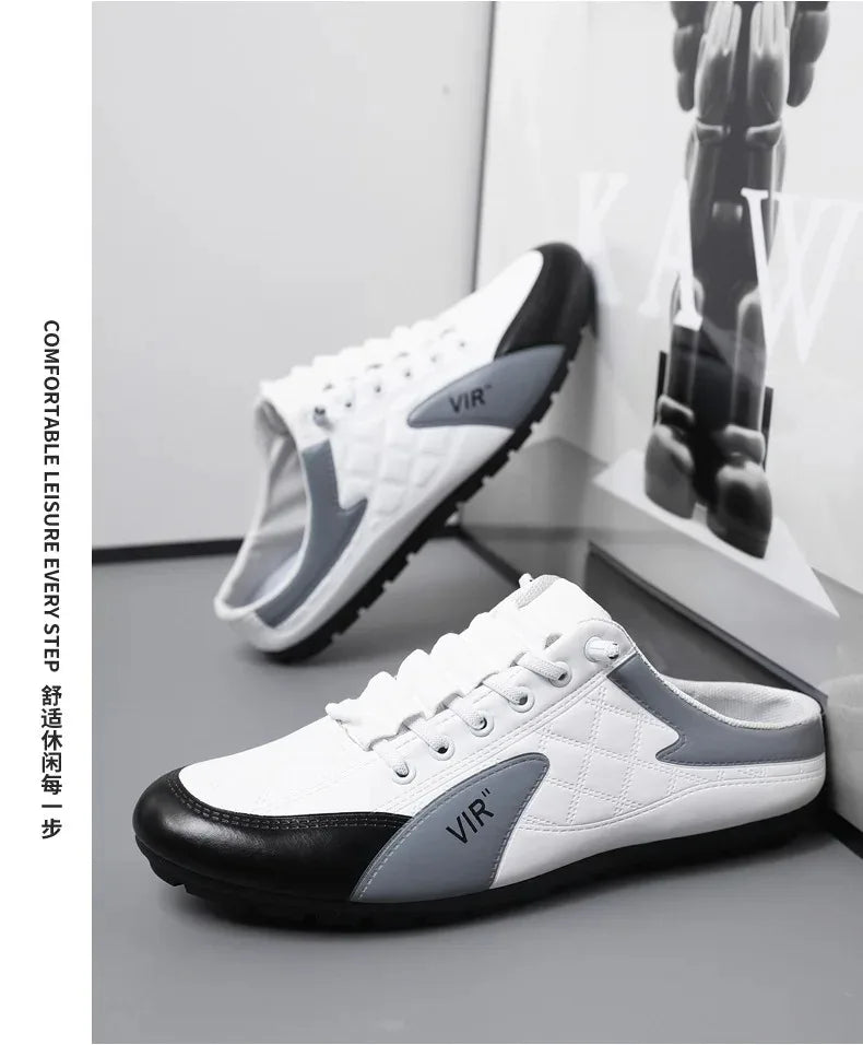 Summer Slippers for Men Trendy Men's Flat Bottom Casual Shoes Soft Sole Support Shoes Men's Sneakers