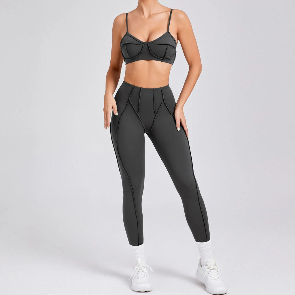 1/2 Pcs Yoga Bra Sets for Women Gym Suit Fitness Outfit High Waist Workout Leggings Activewear