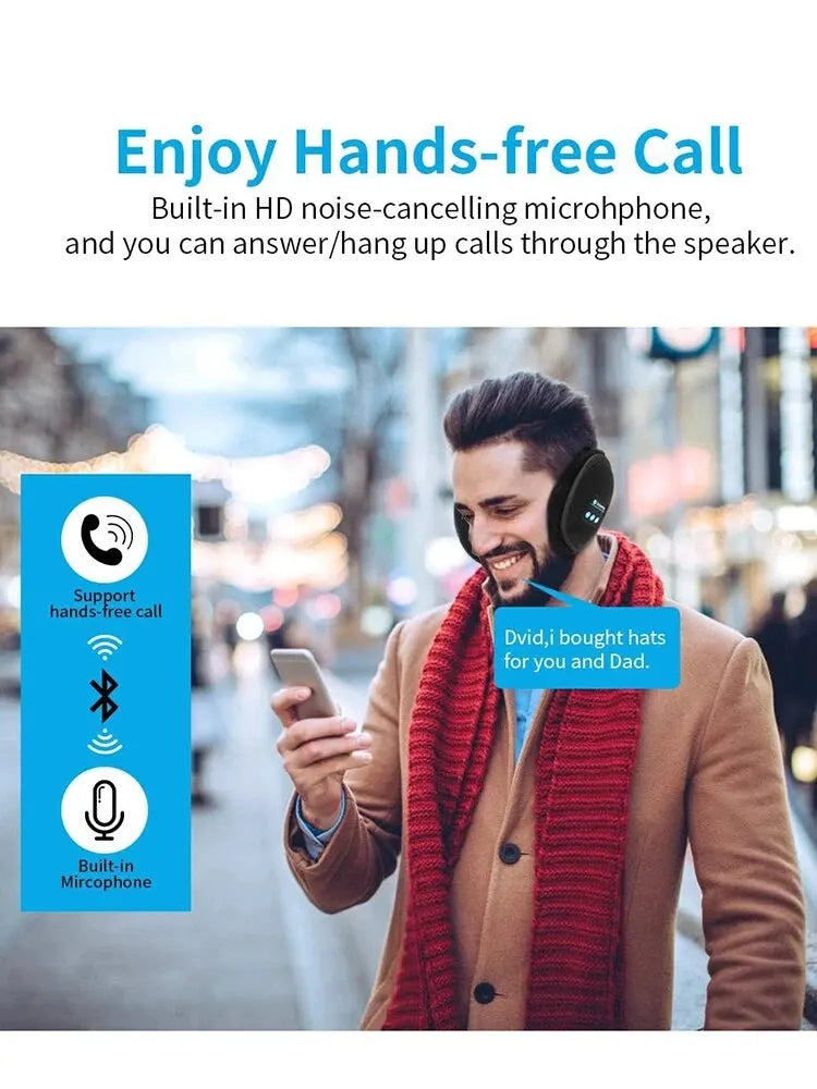 Bluetooth Music Earmuffs Intelligent Wireless Music Sports Earmuffs Winter Warm Earmuffs Velvet Earmuffs Running Walk Earmuffs
