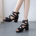 2025 NEW Comfortable Fashion Shoes Women Sandals High Heels Summer Sweet Fashion Wedding Shoes White and Black Handmade Sandals