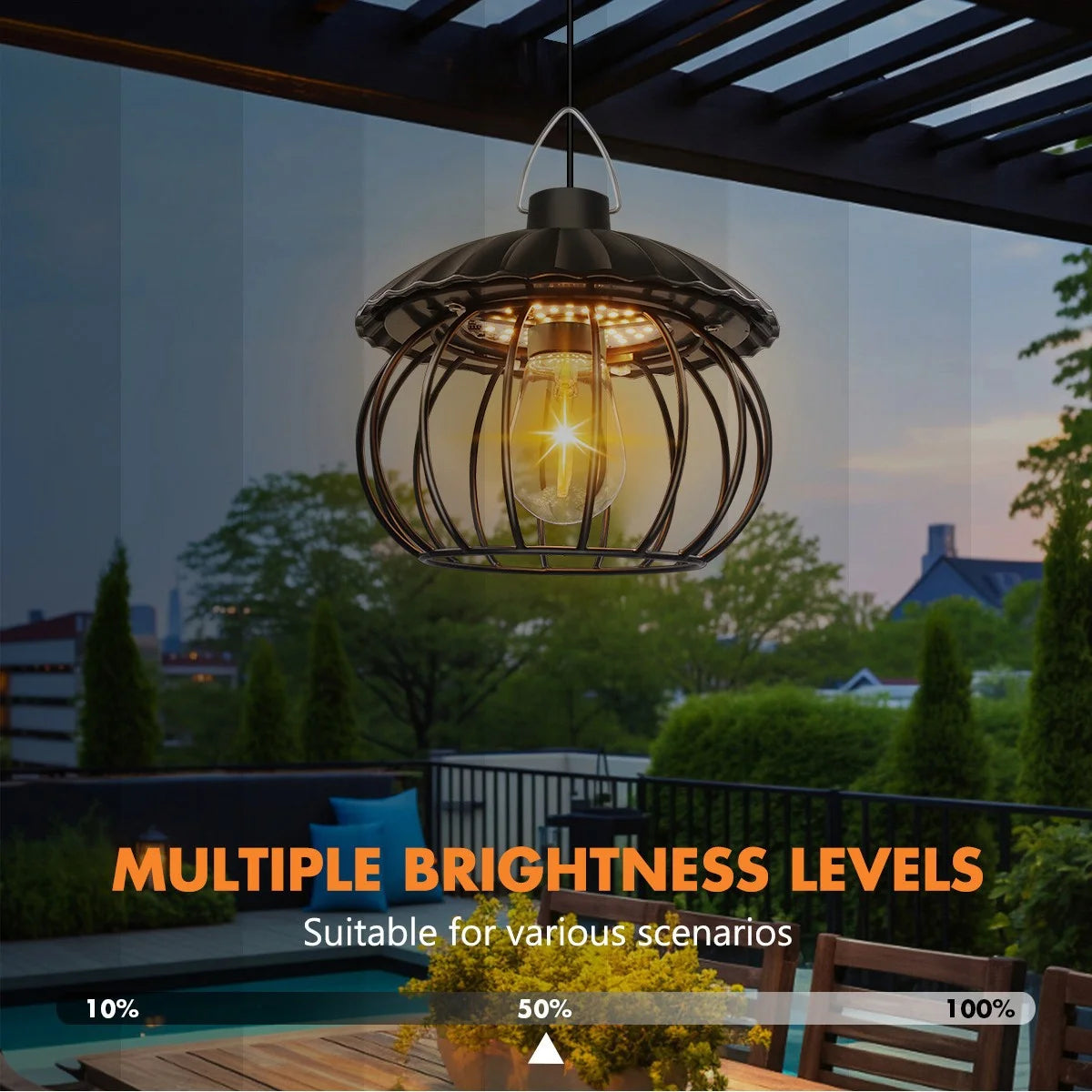 Solar Shed Light Outdoor Solar Pendant Light Indoor Outdoor Motion Sensor Timer Waterproof Gazebo Yard Garage Patio Chicken Coop