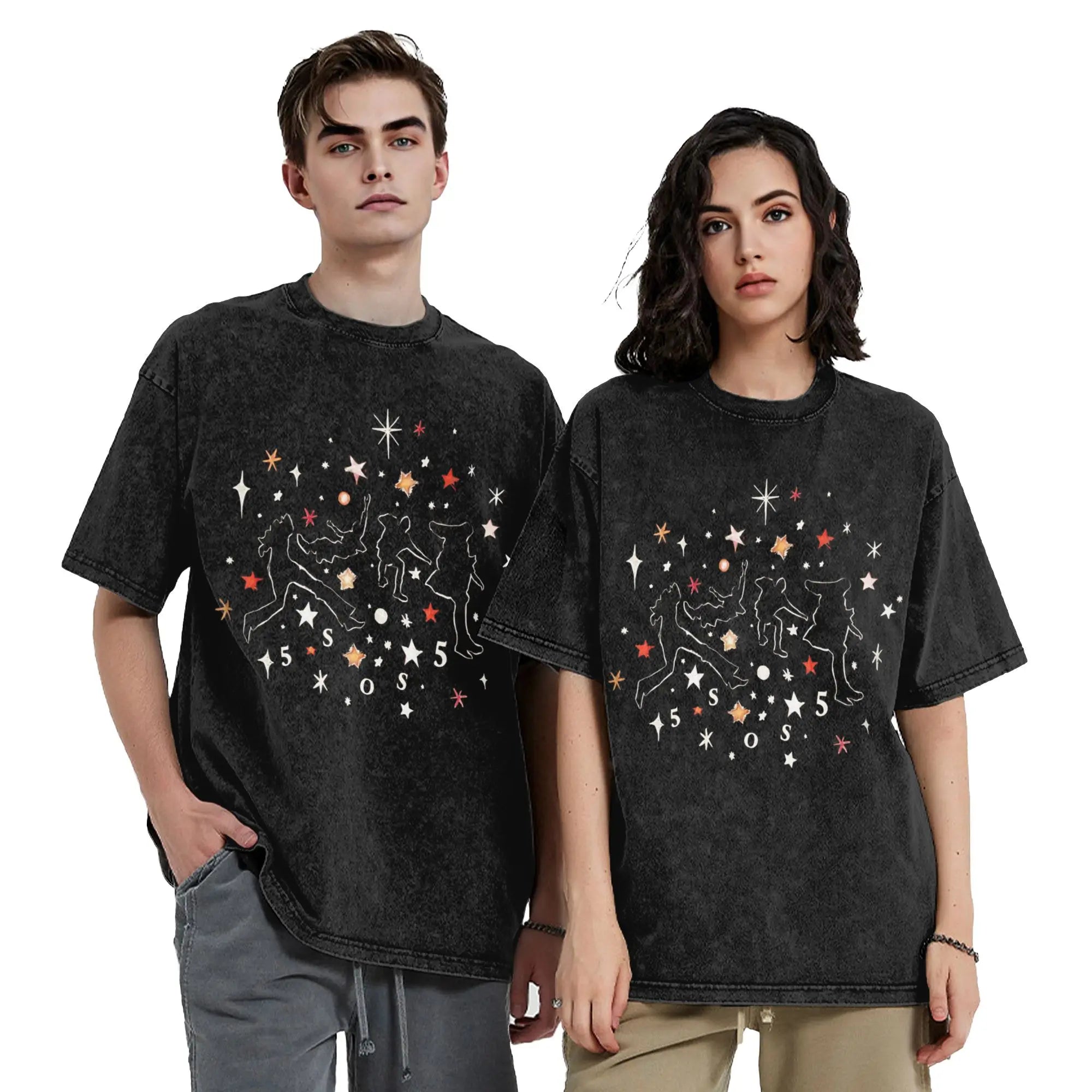5 Seconds of Summer 5SOS T-Shirts for Men  Novelty Cotton Tees Round Neck Short Sleeve T Shirt Gift Idea Clothes