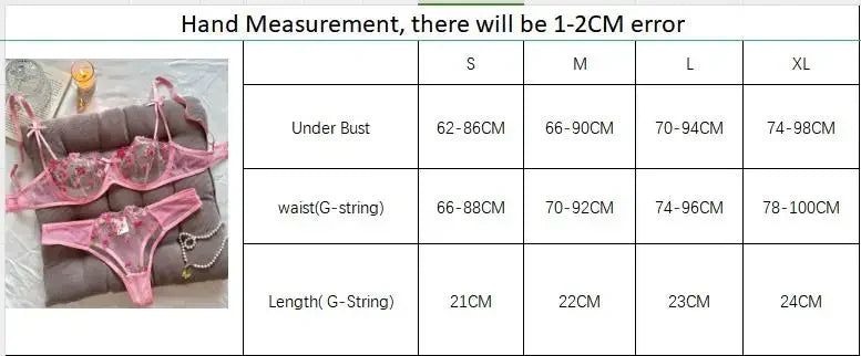 womens lingrie Night Beautiful Sexy Women 2 Piece floral Embroidery Underwear Erotic lingerie underwear Set conjuntos de mujer