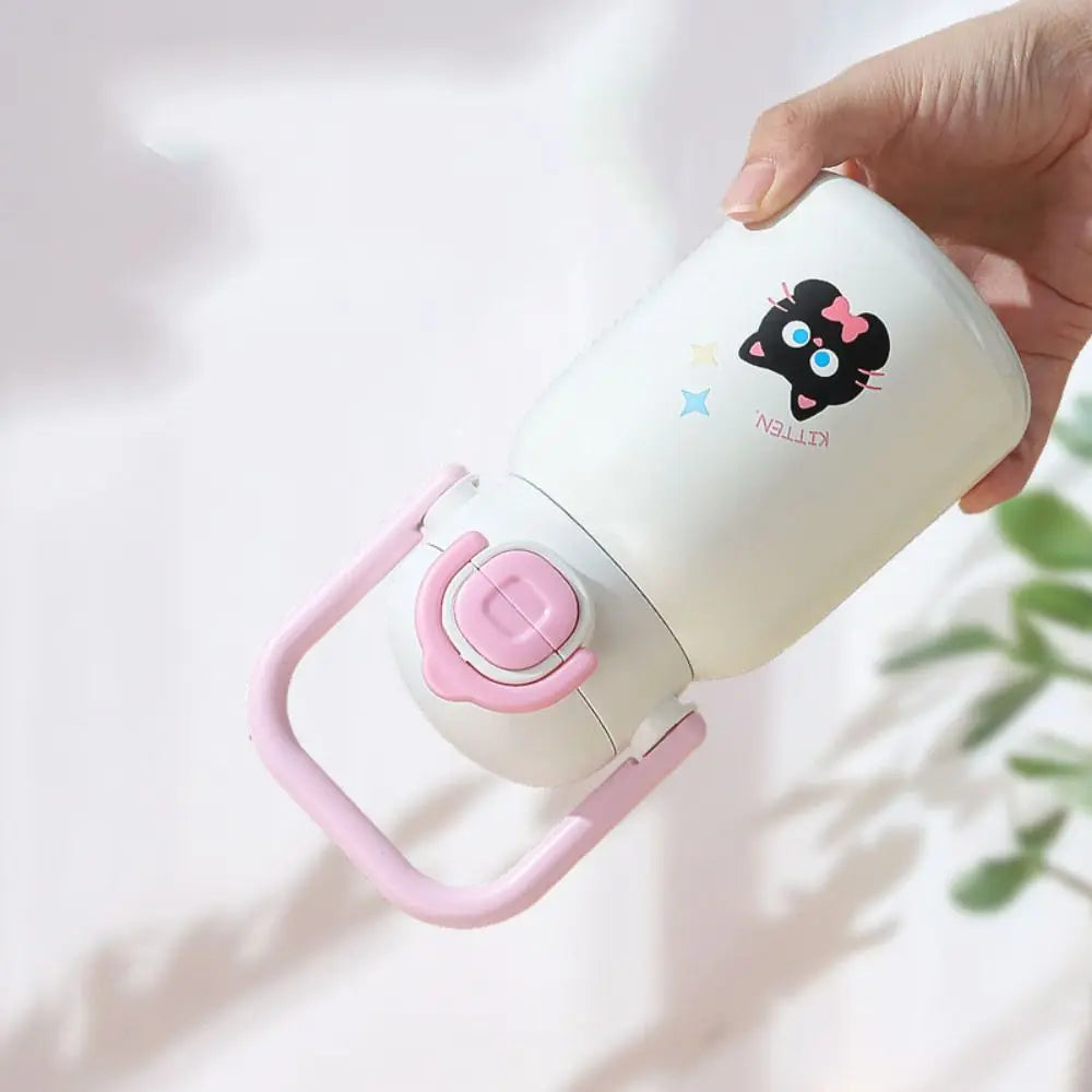 Stainless Steel Travel Thermal Cup Keeps Cold and Heat 500ML Dual Drink Vacuum Flask Portable Drinking Kettle Coffee Thermos Mug