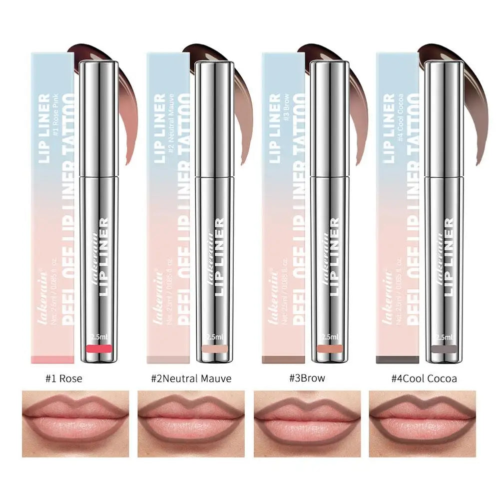 Waterproof Lip Liner Peel Off Tattoo Lipgloss Waterproof Long Lasting Matte Lip Tint Brown Contour Tear-off Lips Stain Cosmetic