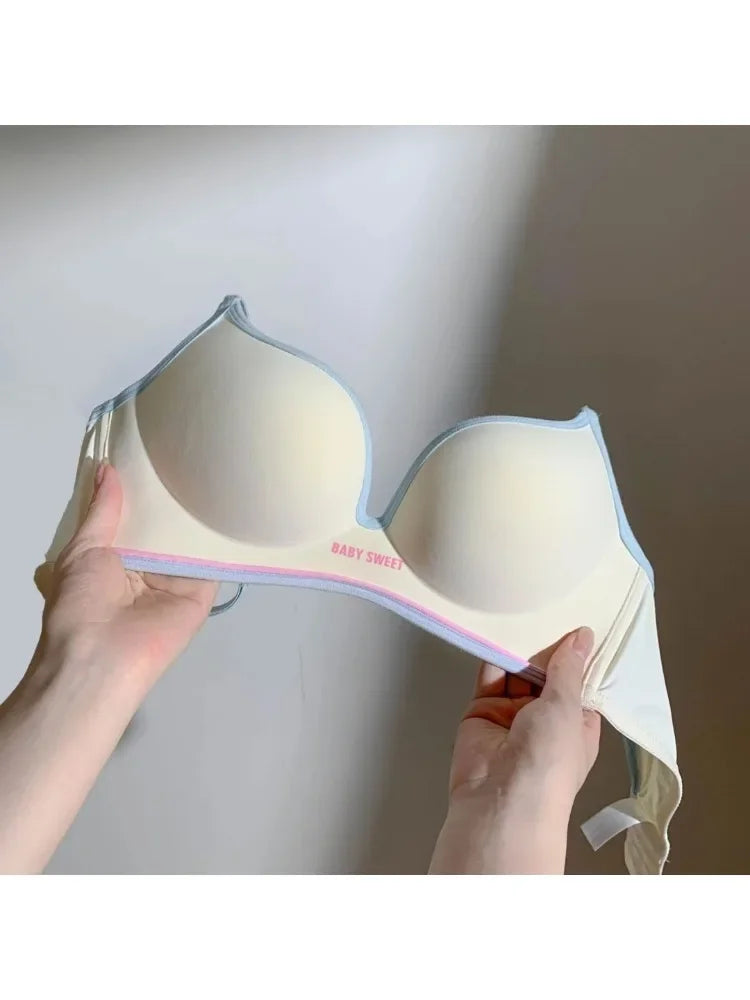 Push Up Seamless Bra for Small Chest | Colorful Dopamine Padded Bralette | Comfort Lift & Sexy Look for Women  Bra and Panty Set