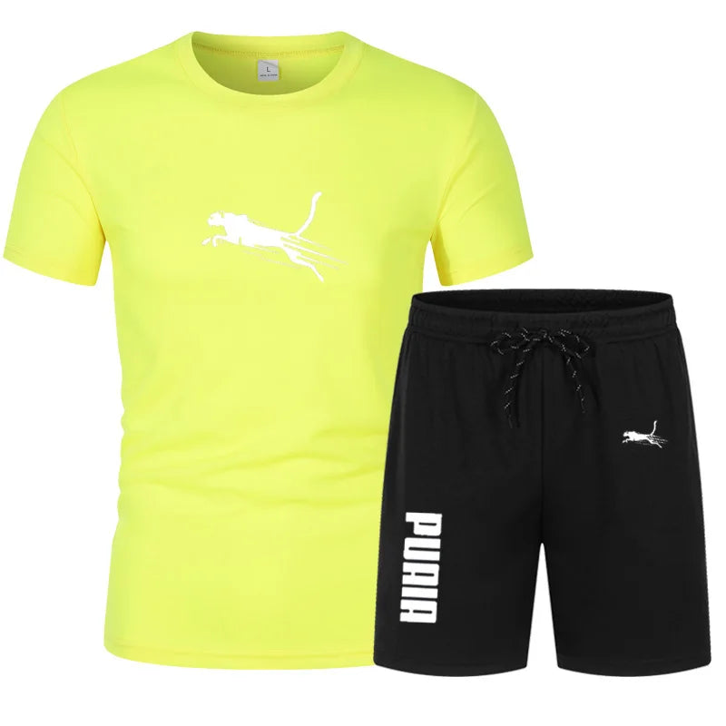 2026 Summer Sports Set Men's 2-piece Set Men's Leisure Sports Set Running, Training and Exercise