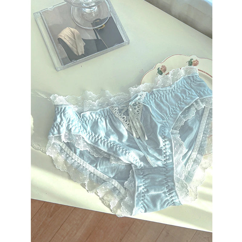 Lingerie woman sexy panties cotton fabric ropa interior femenina lace sweet underwear women cute ribbon plus size ropa interior