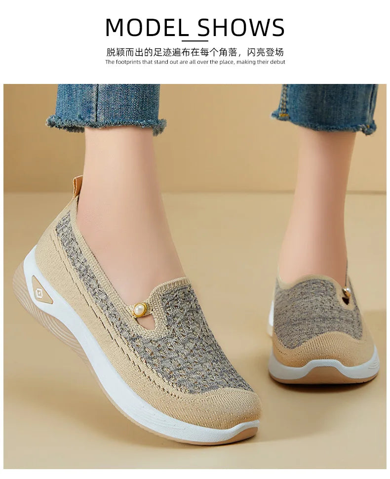 Shoes for women 2026 Spring Autumn hot casual shoes with soft soles lightweight single shoe for women breathable mother shoes