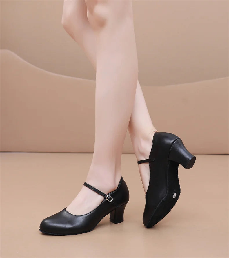 New women's dance shoes Latin party Social Dancing tango jazz elegant dance shoes closed toe black modern dance shoes 35-45