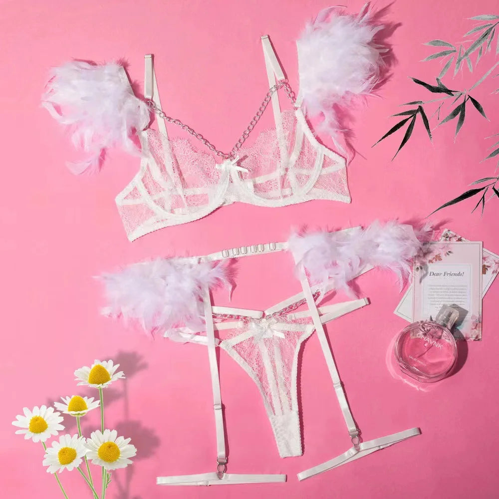 Langerie Bilizna Sexy Lingerie Outfit Vulgar Female Underwear Set for Women Clothes Sex Bіdzna Z Video Access Women's Langgery