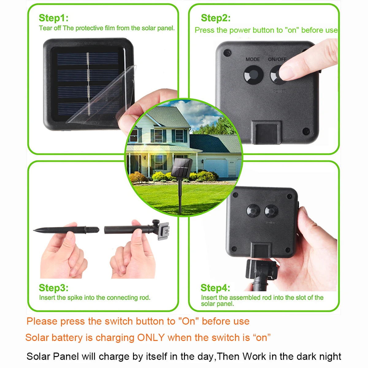 Solar Lights String Globe Bulbs Outdoor Solar String Lamps For Garden Terrace Party Camping Christmas Street Decoration