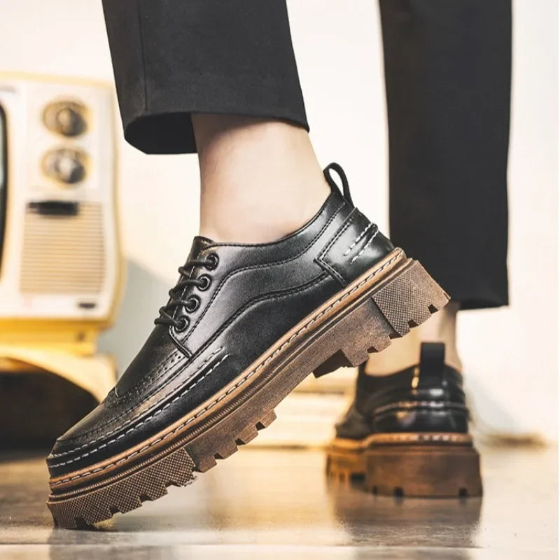 Shoes for Men Fashion High Quality Leather Men Shoes Business Light Luxury High-end Retro Tooling Men's Shoes Zapatillas Hombre