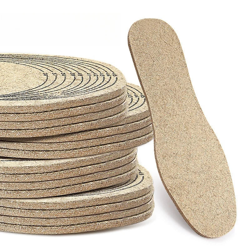 Wool Felt Insoles For Shoes Men Women Warm Shock-absorbing Insoles Shoes Pad Inlegzolen Heren Plantillas Adhesivas Para Zapatos