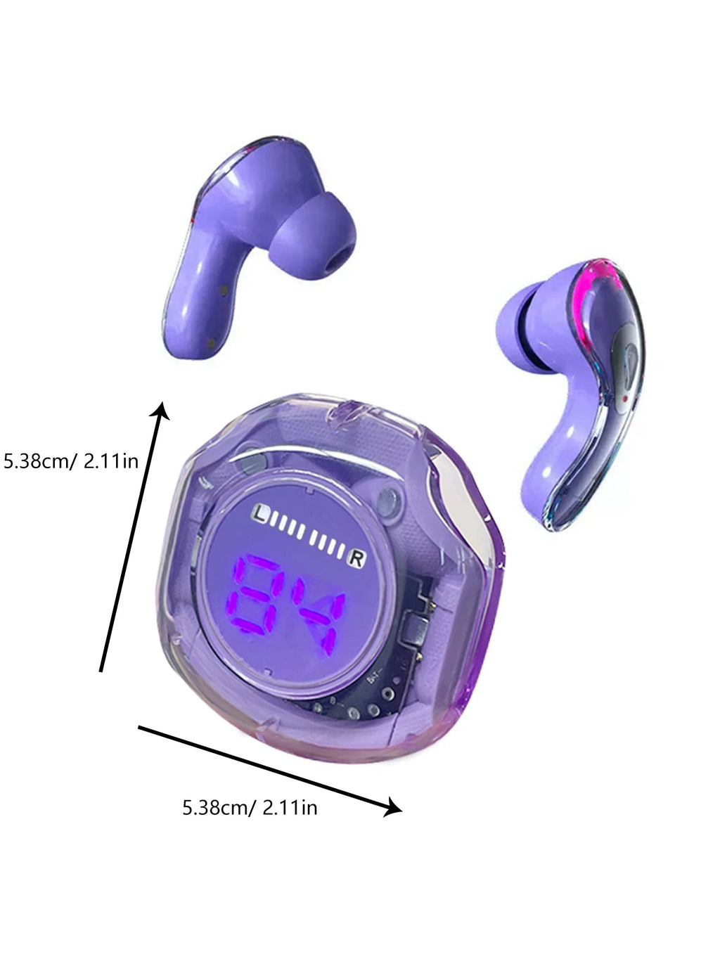 In-ear Bluetooth earphones, battery level display eardphones, long battery life and low latency