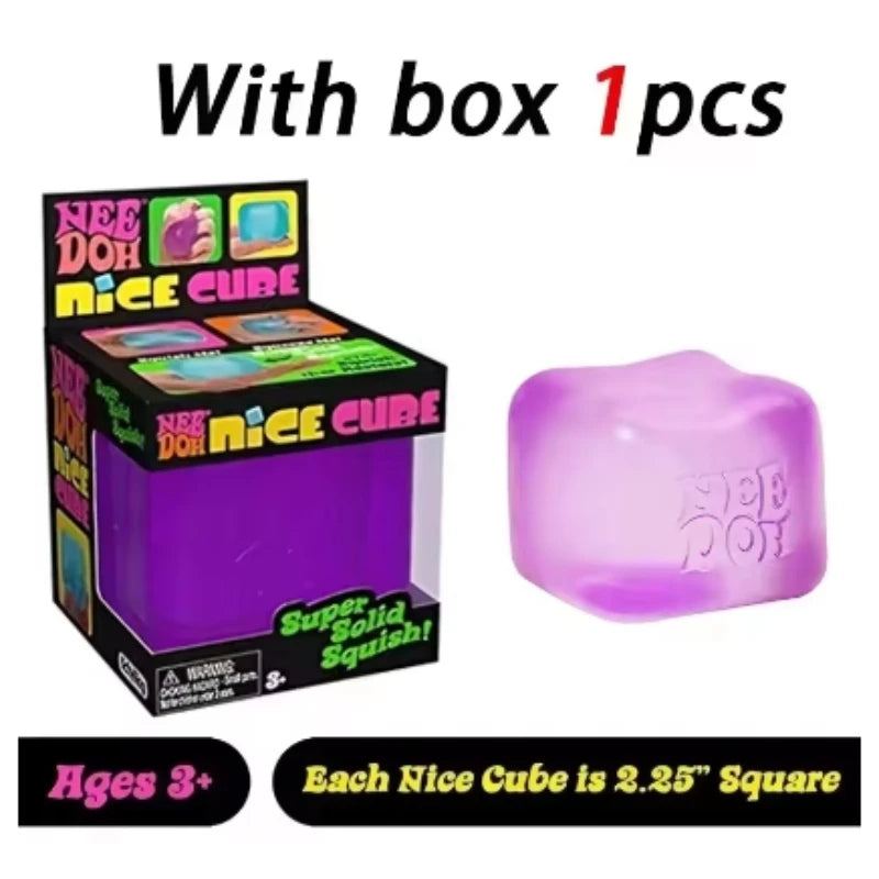 Needoh Nice Cube Sensory Stress Reliever Fidget Tool for Anxiety & Focus Desk Sensory Cube for Adults & Kids*-.