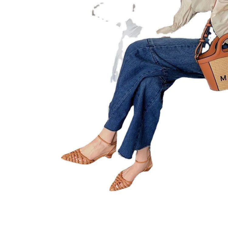 Pointed Toe Shoes Women's High Heels 2023 Fashion High Heels High Heels Summer Party Office Ladies Ladies Sandals Zapatos Mujer