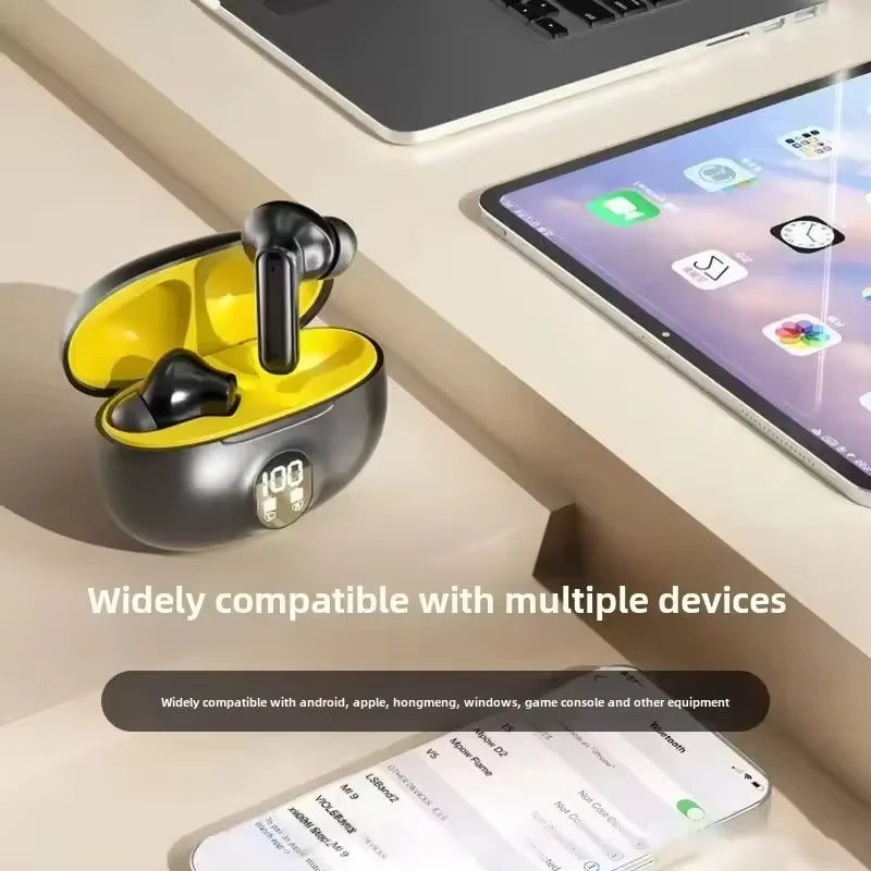 Wireless Bluetooth earphones with LED intelligent digital display, long battery life, in ear comfortable wearing