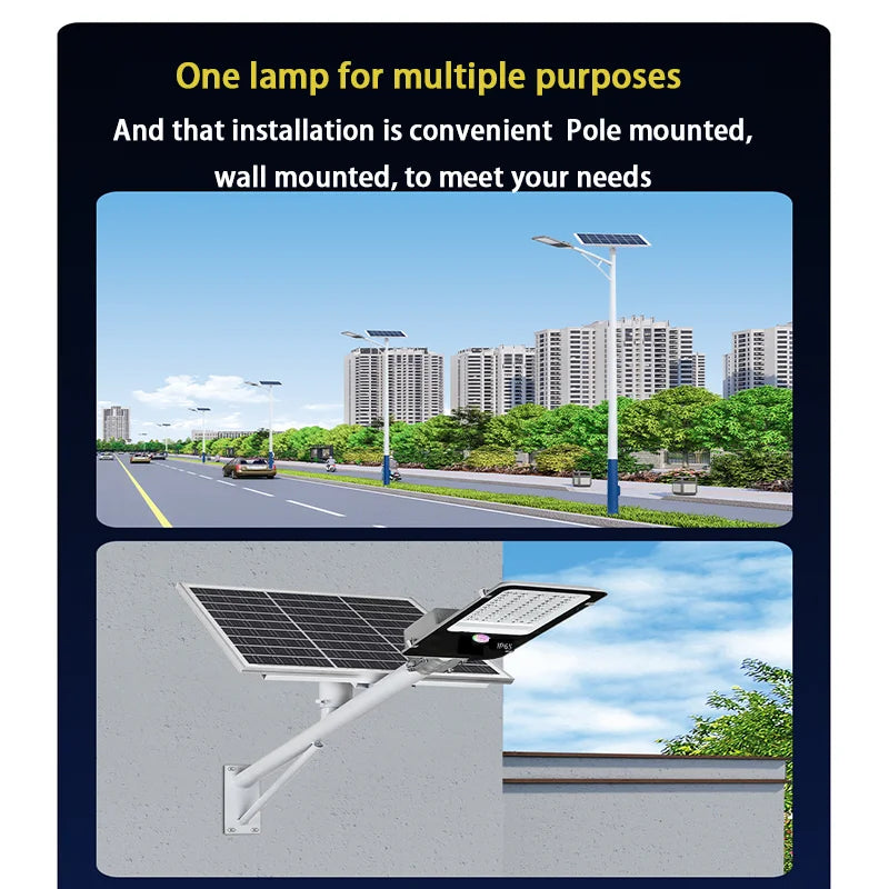 9000W Solar Street Lights Outdoor Commercial Parking Lot Light Dusk to Dawn Solar Security Flood Lights Solar Lamp for Yard Road