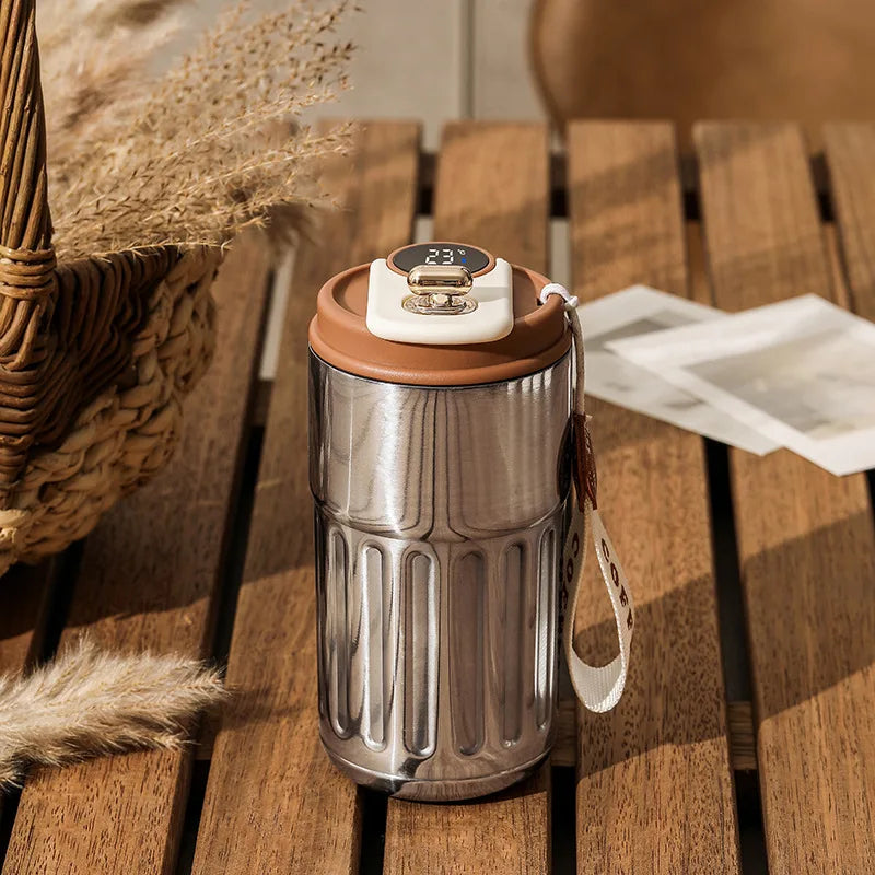 450ml Smart Thermos Bottle  Digital LED Display Temperature Coffee Cup Stainless Steel Vacuum Cup Business Portable Thermal Mug