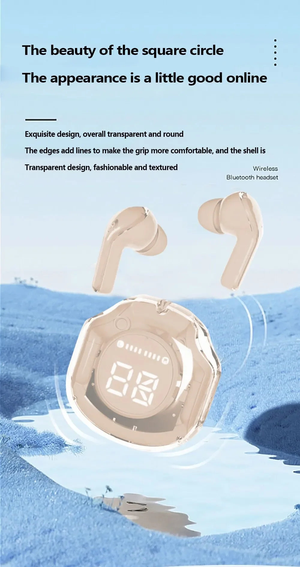 Wireless Bluetooth Earphones Noise Reduction Bluetooth Headphone  Headset Transparent Shell Waterproof Gaming Earphones