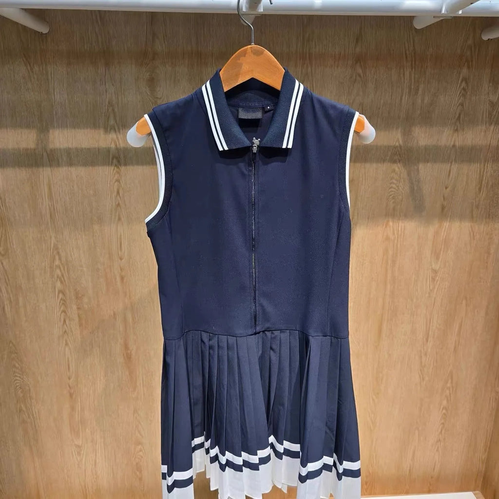 Women's New Spring/Summer Golf Wear: Collared, Sleeveless, Fitted Activewear Dress