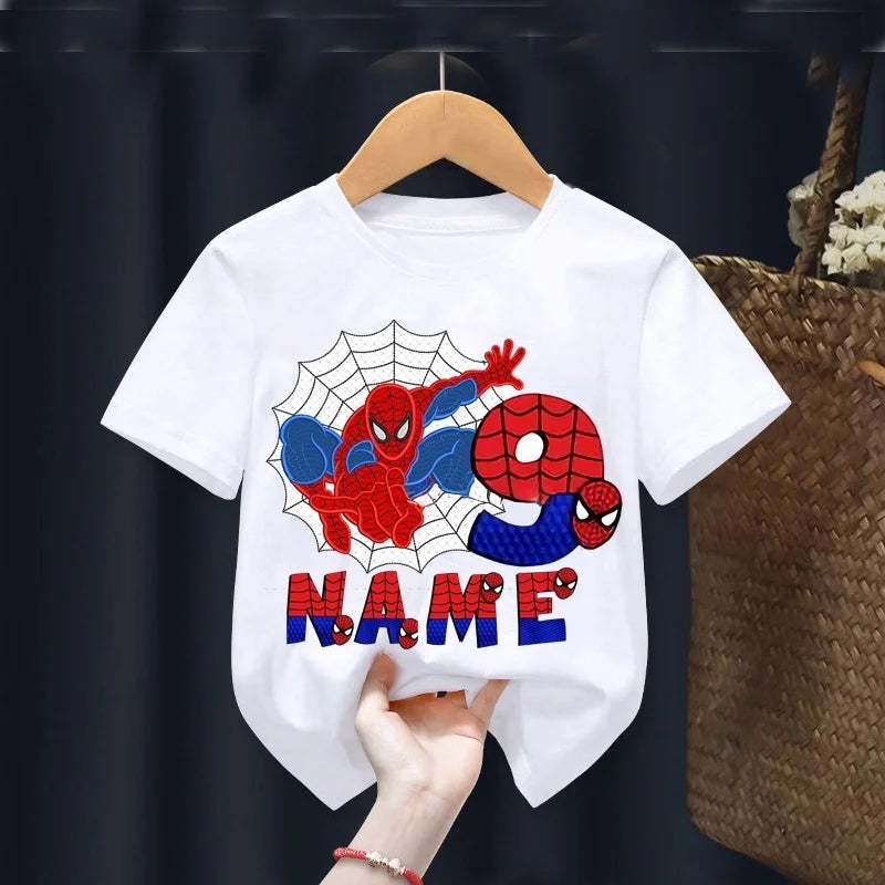 Summer Children's T-shirt - 100% Pure Cotton, High-quality and Soft Short-sleeved Birthday Theme Style for Birthday Party