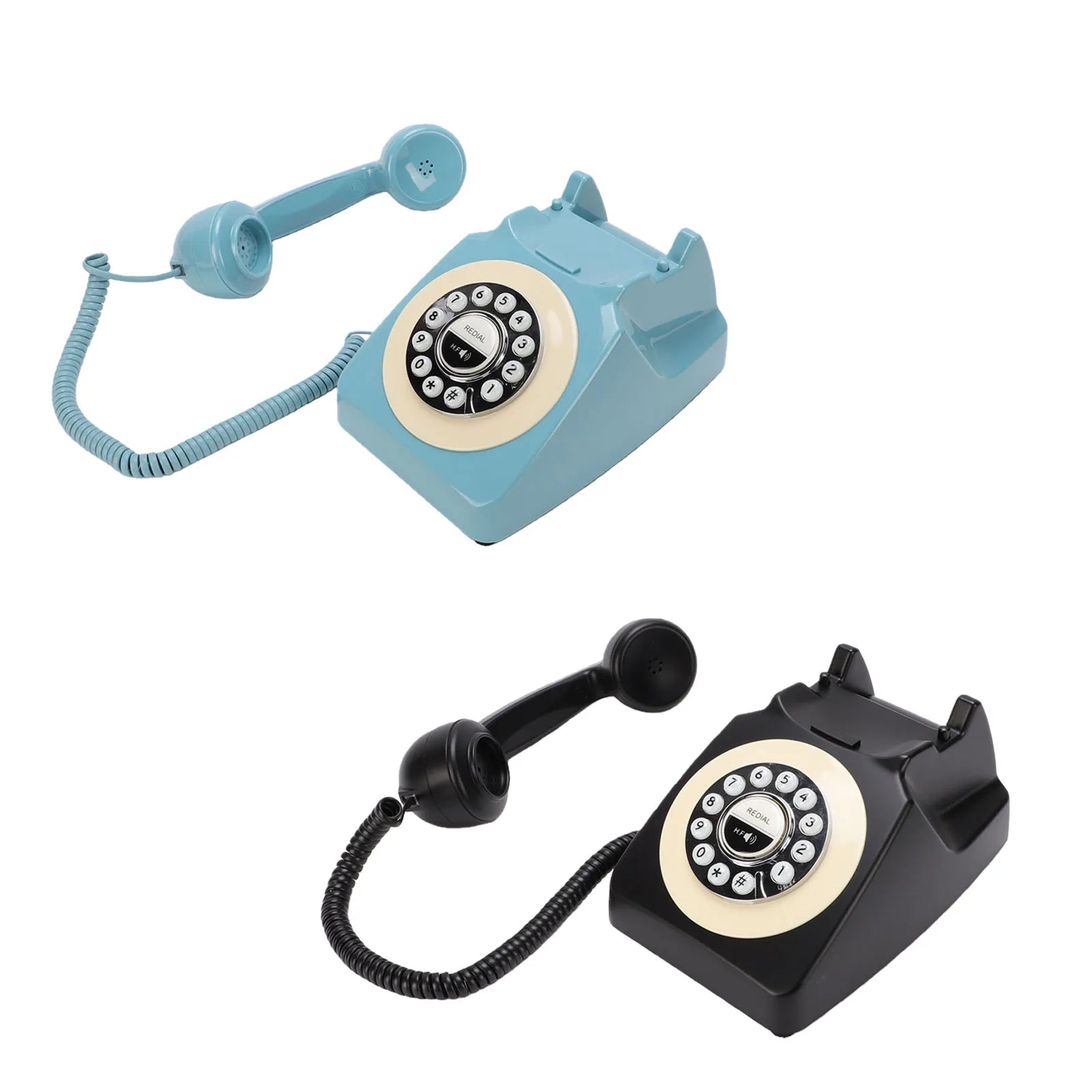 Bluetooth Retro Telephone with Handset Wireless Landline Phone for Home Support Hands Free Call and Music Playback USB Charging